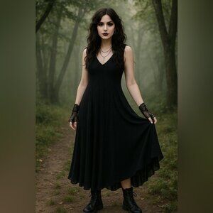 Vintage Together Black Y2K Women's Whimsigoth Grunge Fairy Core  Dress Size 8